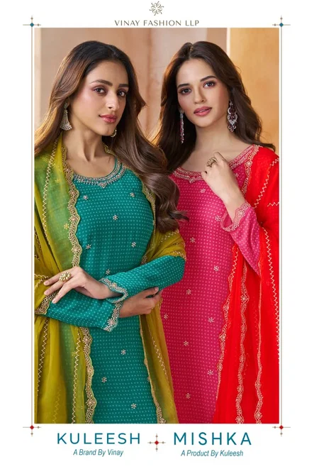 Mishka By Vinay Kuleesh Chiffon Bulk Designer Salwar Suits Orders In India
